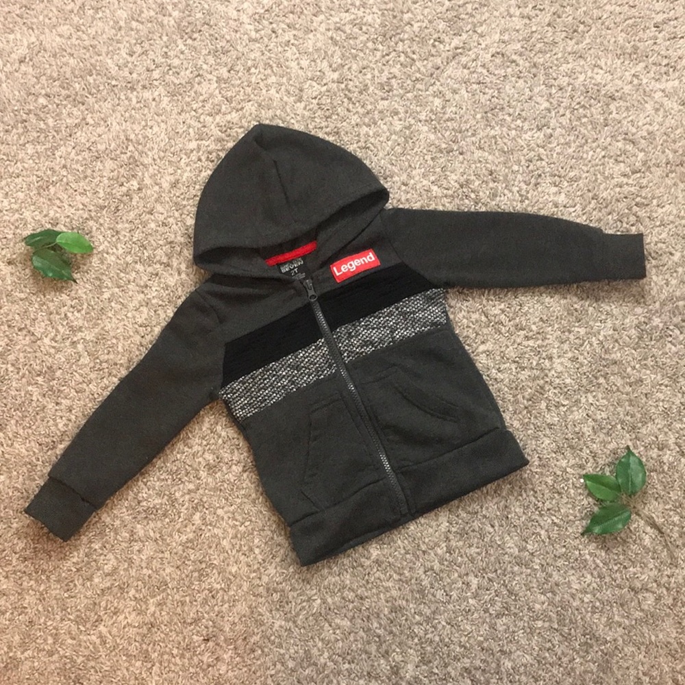 Legend 2T Kids Boys Zip Up Long Sleeve Hoodie Jacket Casual Striped